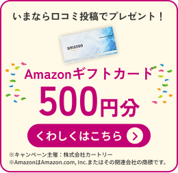 いまなら口コミ投稿でプレゼント！Amazonギフトカード500円分